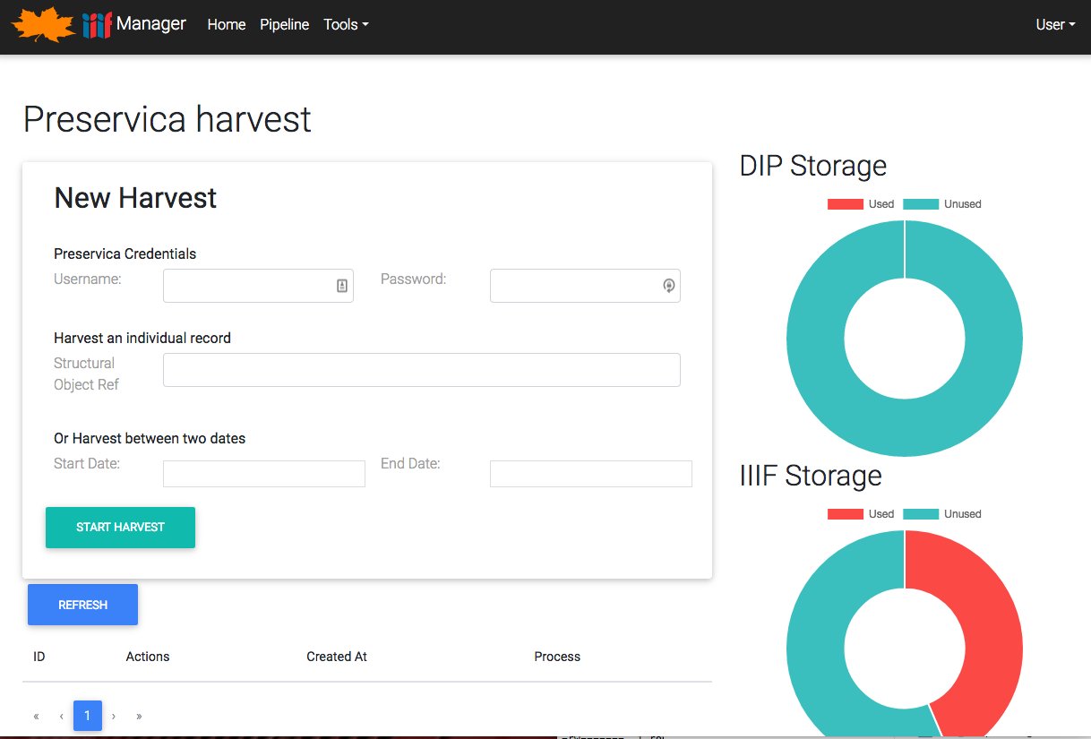 IIIF manager, cloud storage and Preservica ingest pipeline