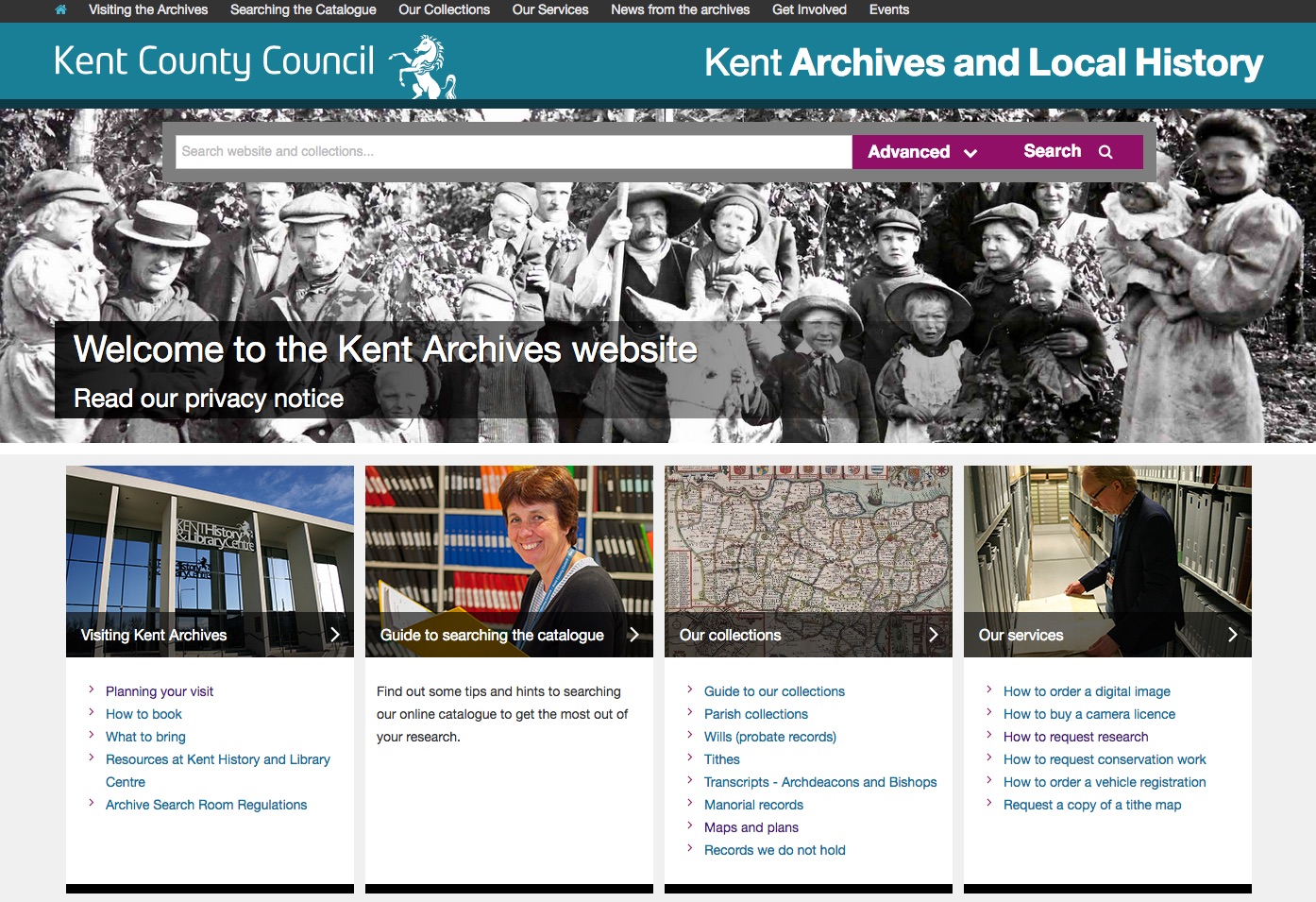 New Archives catalogue search website for Kent County Council